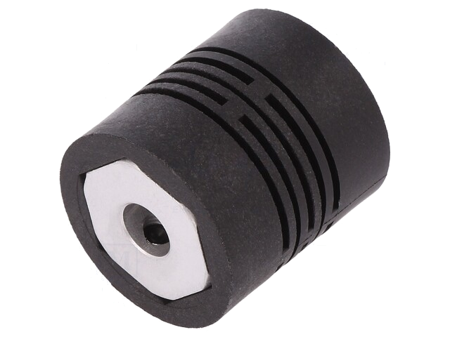 Koppeling; Ø1: 6mm; Ø2: 6mm; aluminium,polyamide,glasvezel Koppeling; Ø1: 6mm; Ø2: 6mm; aluminium,polyamide,glasvezel